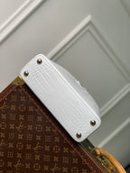 Louis Vuitton CAPUCINES BB 27 WHITE TAURILLON SILVER HARDWARE