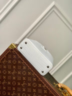 Louis Vuitton CAPUCINES MINI 21 WHITE CROCODILE EMBOSSED CALFSKIN SILVER HARDWARE