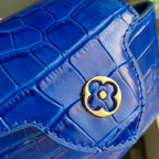 Louis Vuitton CAPUCINES MINI 21 COBALT BLUE CROCODILE EMBOSSED CALFSKIN GOLD HARDWARE