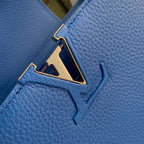 Louis Vuitton capucines mm 31.5 cobalt blue taurillon leather gold hardware