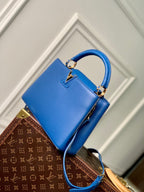 Louis Vuitton CAPUCINES BB 27 COBALT BLUE TAURILLON MOP GOLD HARDWARE