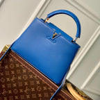 Louis Vuitton CAPUCINES BB 27 COBALT BLUE TAURILLON MOP GOLD HARDWARE