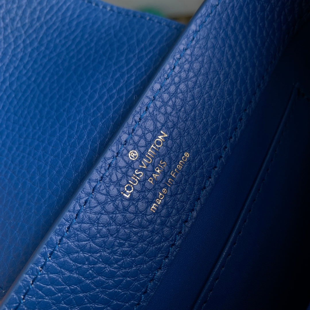 Louis Vuitton CAPUCINES MINI 21 COBALT BLUE TAURILLON GOLD HARDWARE