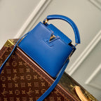 Louis Vuitton CAPUCINES MINI 21 COBALT BLUE TAURILLON GOLD HARDWARE