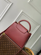 Louis Vuitton capucines mm 31.5 burgundy taurillon leather gold hardware