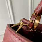 Louis Vuitton capucines mm 31.5 burgundy taurillon leather gold hardware