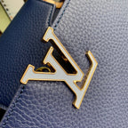 Louis Vuitton capucines mm 31.5 dark blue taurillon leather gold hardware