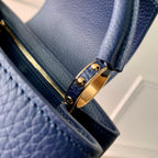 Louis Vuitton CAPUCINES BB 27 DARK BLUE TAURILLON MOP GOLD HARDWARE