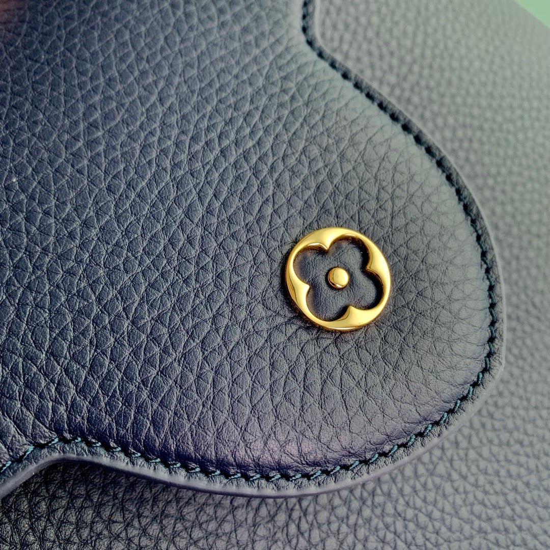 Louis Vuitton CAPUCINES MINI 21 DARK BLUE TAURILLON GOLD HARDWARE