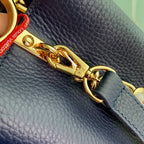 Louis Vuitton CAPUCINES MINI 21 DARK BLUE TAURILLON GOLD HARDWARE