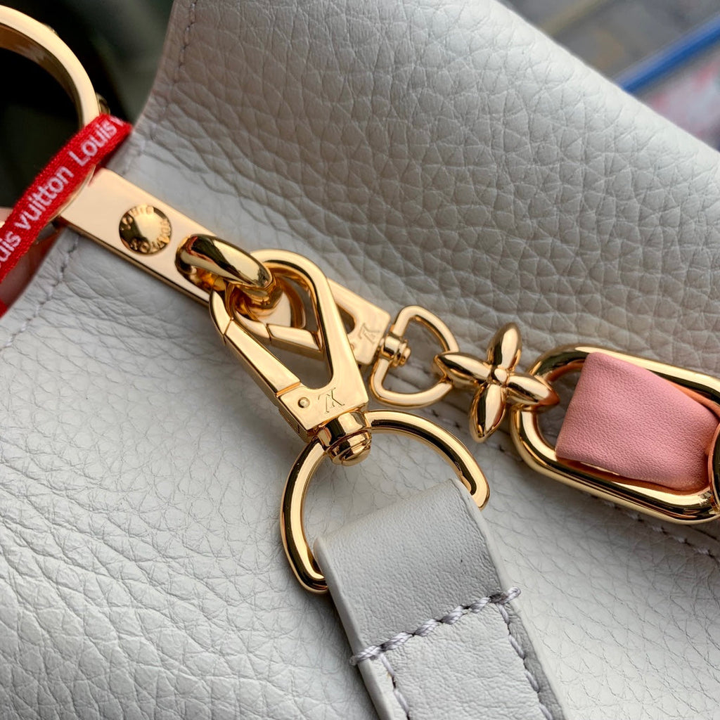 Louis Vuitton capucines mm 31.5 rock grey taurillon leather gold hardware