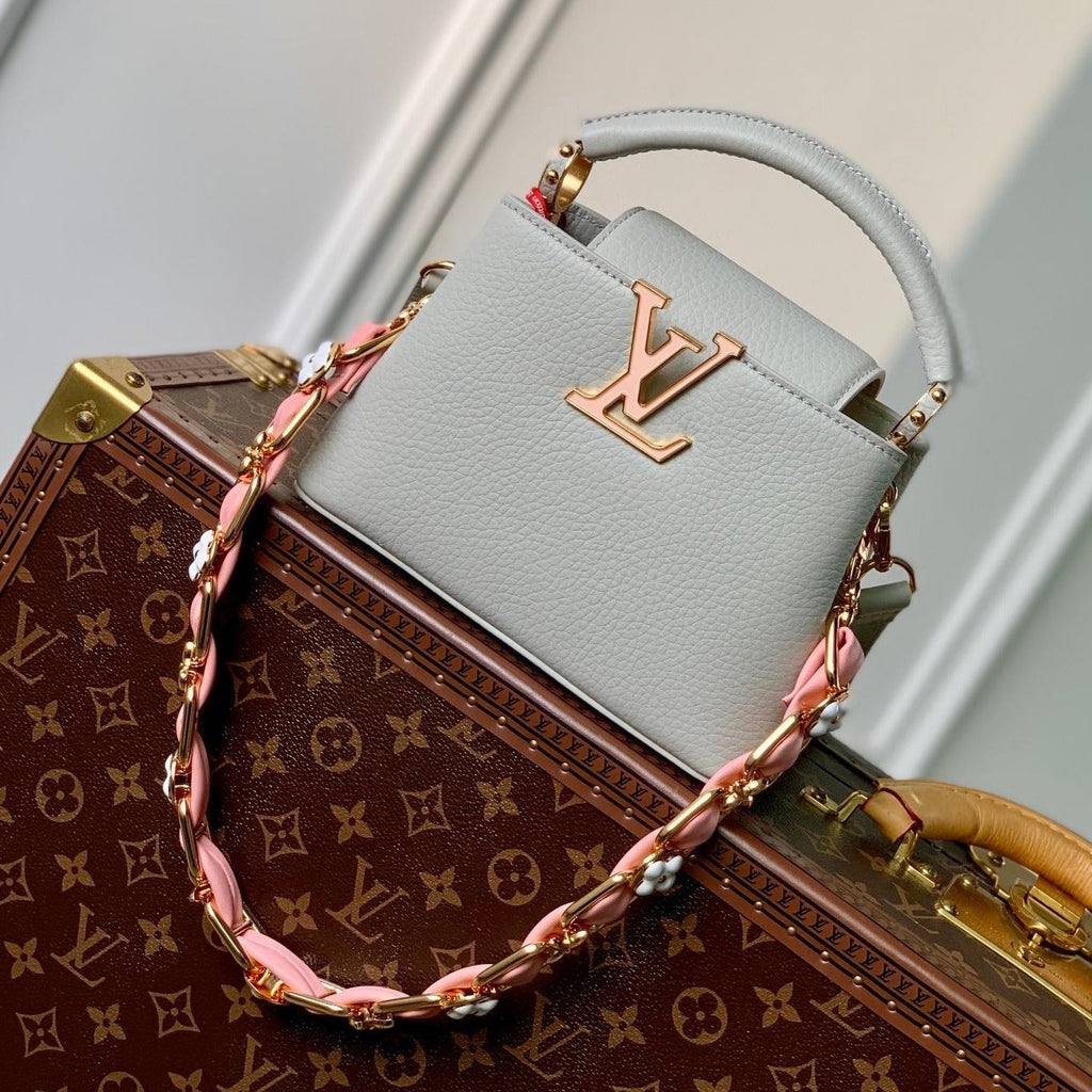 Louis Vuitton CAPUCINES MINI 21 ROCK GREY TAURILLON GOLD HARDWARE
