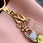 Louis Vuitton capucines mm 31.5 pink taurillon leather mop gold hardware