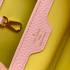 Louis Vuitton capucines mm 31.5 pink taurillon leather mop gold hardware