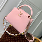 Louis Vuitton capucines mm 31.5 pink taurillon leather mop gold hardware