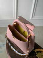 Louis Vuitton CAPUCINES BB 27 PINK TAURILLON TURQUOISE MOP GOLD HARDWARE