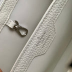 Louis Vuitton capucines mm 31.5 white taurillon leather silver hardware