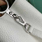 Louis Vuitton capucines mm 31.5 white taurillon leather silver hardware
