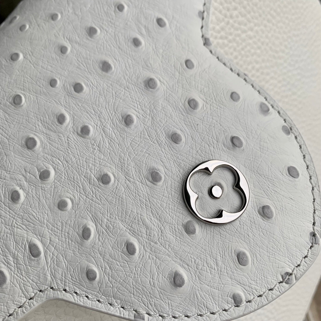 Louis Vuitton CAPUCINES MINI 21 WHITE TAURILLON SILVER HARDWARE