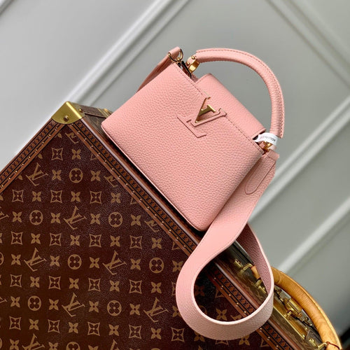 Louis Vuitton capucines mini 21 pink taurillon leather gold hardware