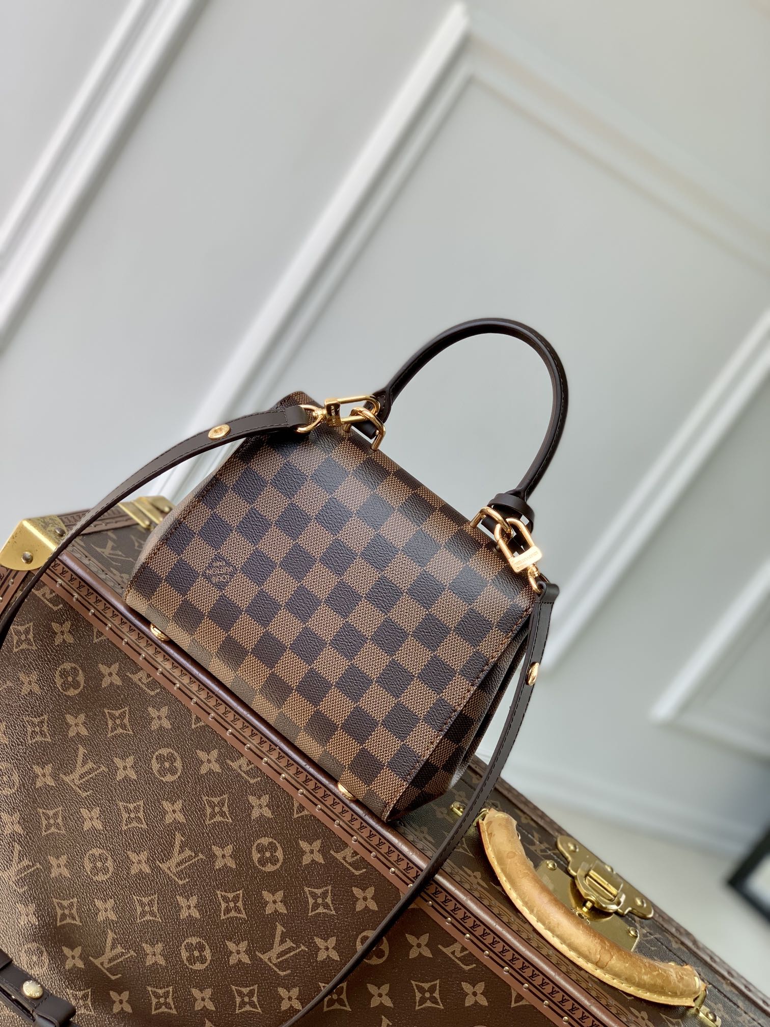 Louis Vuitton CLUNY BB 20 IN BROWN DAMIER EBENE CANVAS
