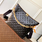 Louis Vuitton COUSSIN MM 38 IN BLACK MONOGRAM EMBOSSED CALFSKIN GOLD HARDWARE