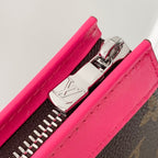 Louis Vuitton GASTON WEARABLE WALLET 18 IN BROWN MONOGRAM CANVAS MIX PINK CALFSKIN
