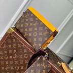 Louis Vuitton GASTON WEARABLE WALLET 18 IN BROWN MONOGRAM CANVAS MIX YELLOW CALFSKIN