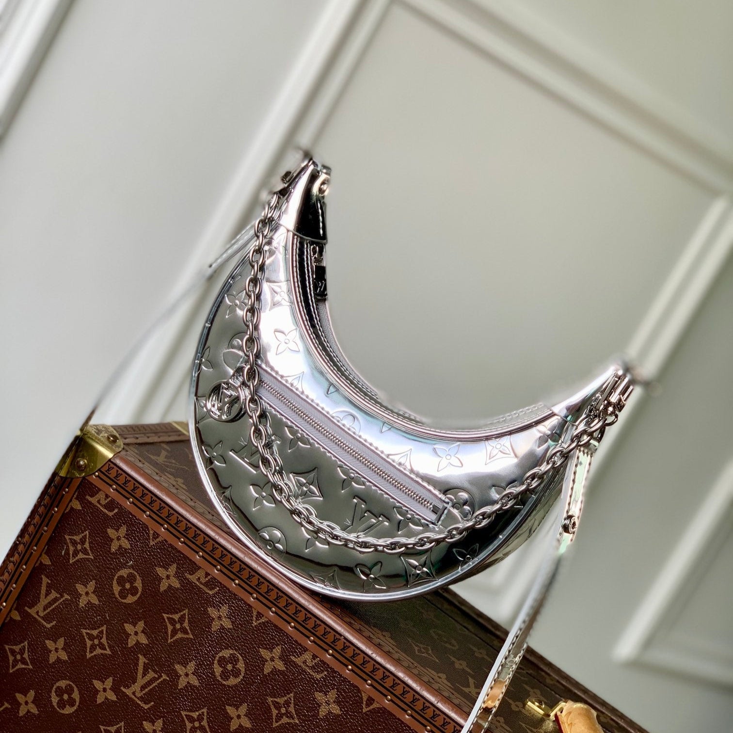 Louis Vuitton LOOP 23 IN SILVER MONOGRAM EMBOSSED CALFSKIN
