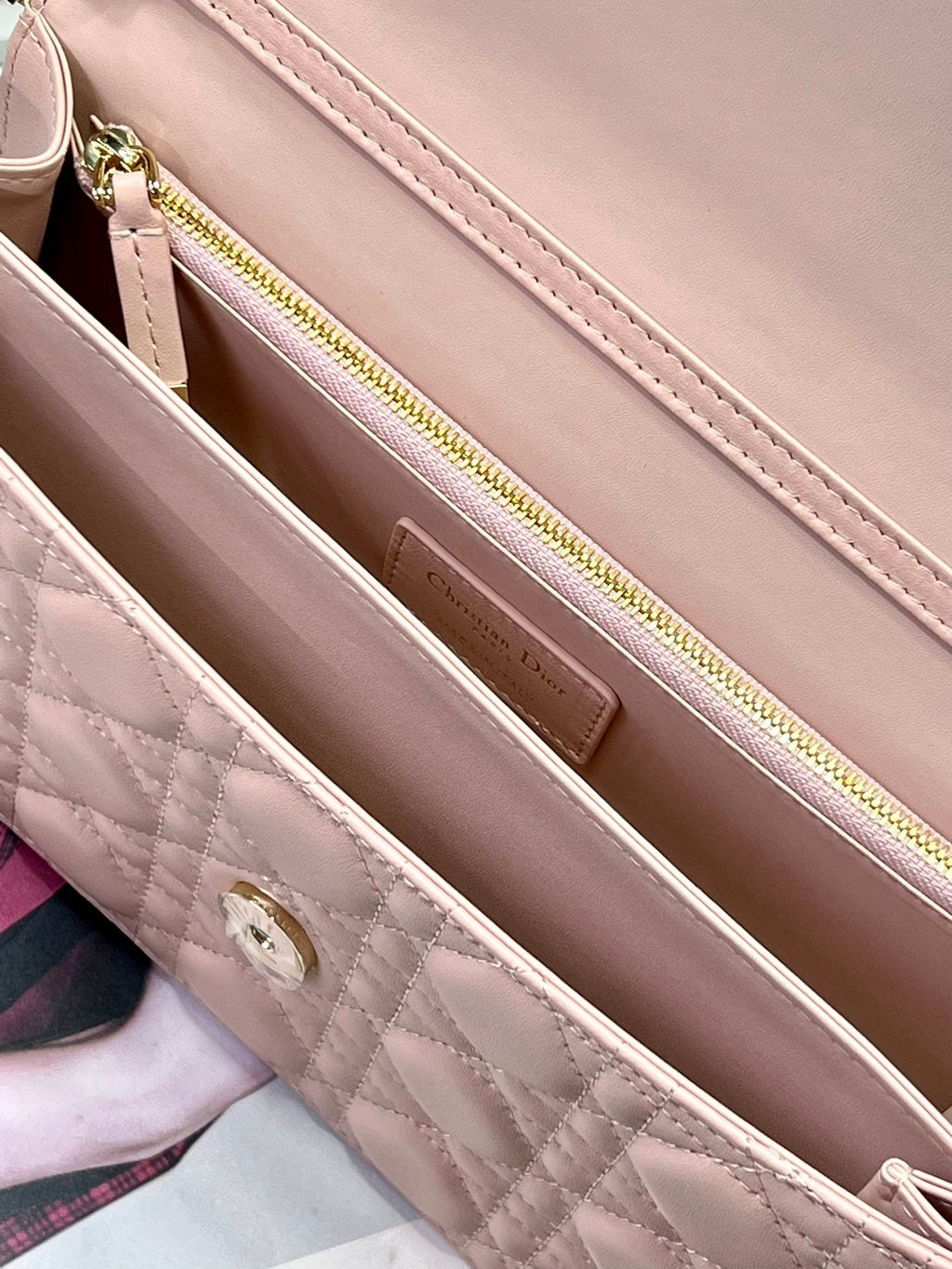 DIOR MY 24 TOP HANDLE BAG PASTEL PINK LAMBSKIN