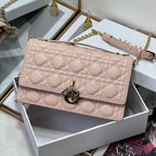 DIOR MY 24 TOP HANDLE BAG PASTEL PINK LAMBSKIN