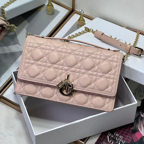DIOR MY 24 TOP HANDLE BAG PASTEL PINK LAMBSKIN