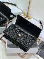 DIOR MY 24 TOP HANDLE BAG BLACK PATENT LAMBSKIN