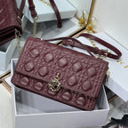DIOR MY 24 TOP HANDLE BAG BURGUNDY LAMBSKIN
