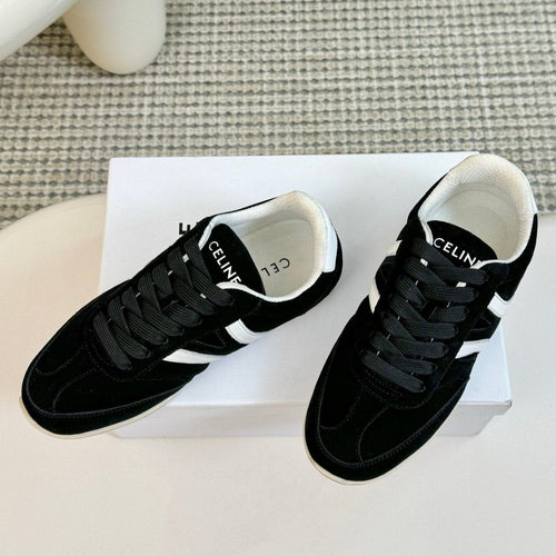 Celine TRAINER LOW LACE - UP BLACK SUEDE