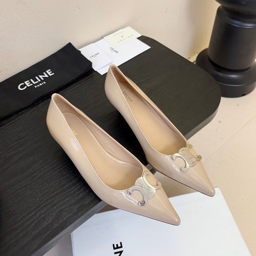 Celine CELINE Pump Nude Patent Calfskin 235699