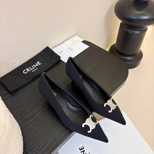 Celine CELINE Pump Black Fabric 235702