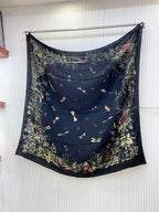 DIOR SCARF 140 CM IN BLACK MONOGRAM SILK AND CASHMERE 378469
