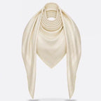 DIOR SQUARE SCARF 140 CM IN WHITE WOOL AND SILK  408660