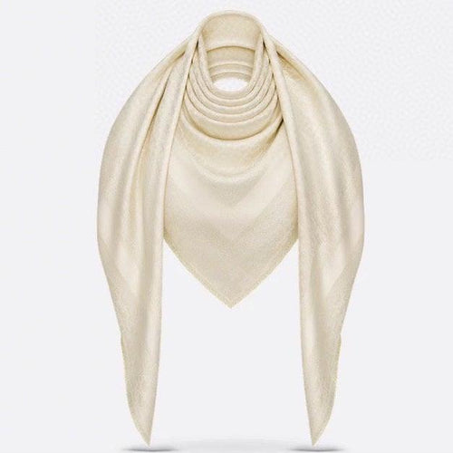 DIOR SQUARE SCARF 140 CM IN WHITE WOOL AND SILK  408660