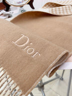 DIOR SCARF 180 CM IN CAMEL BEIGE CASHMERE 419820