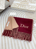 DIOR SCARF 180 CM IN BURGUNDY RED CASHMERE 419821