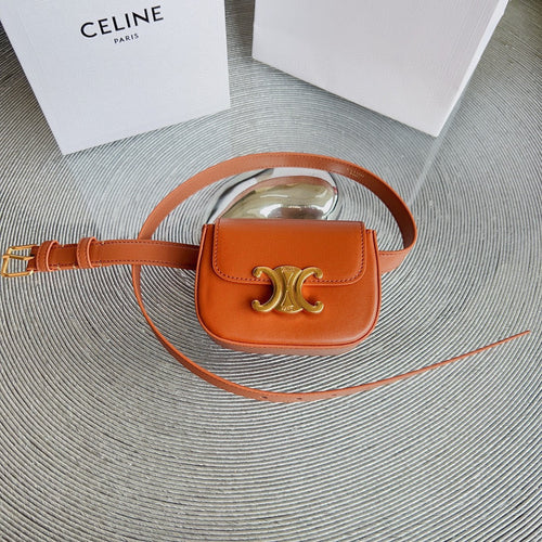 Celine tan calfskin belt bag