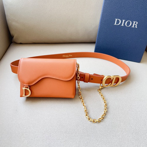 DIOR saddle removable pouch tan calfskin 20mm belt