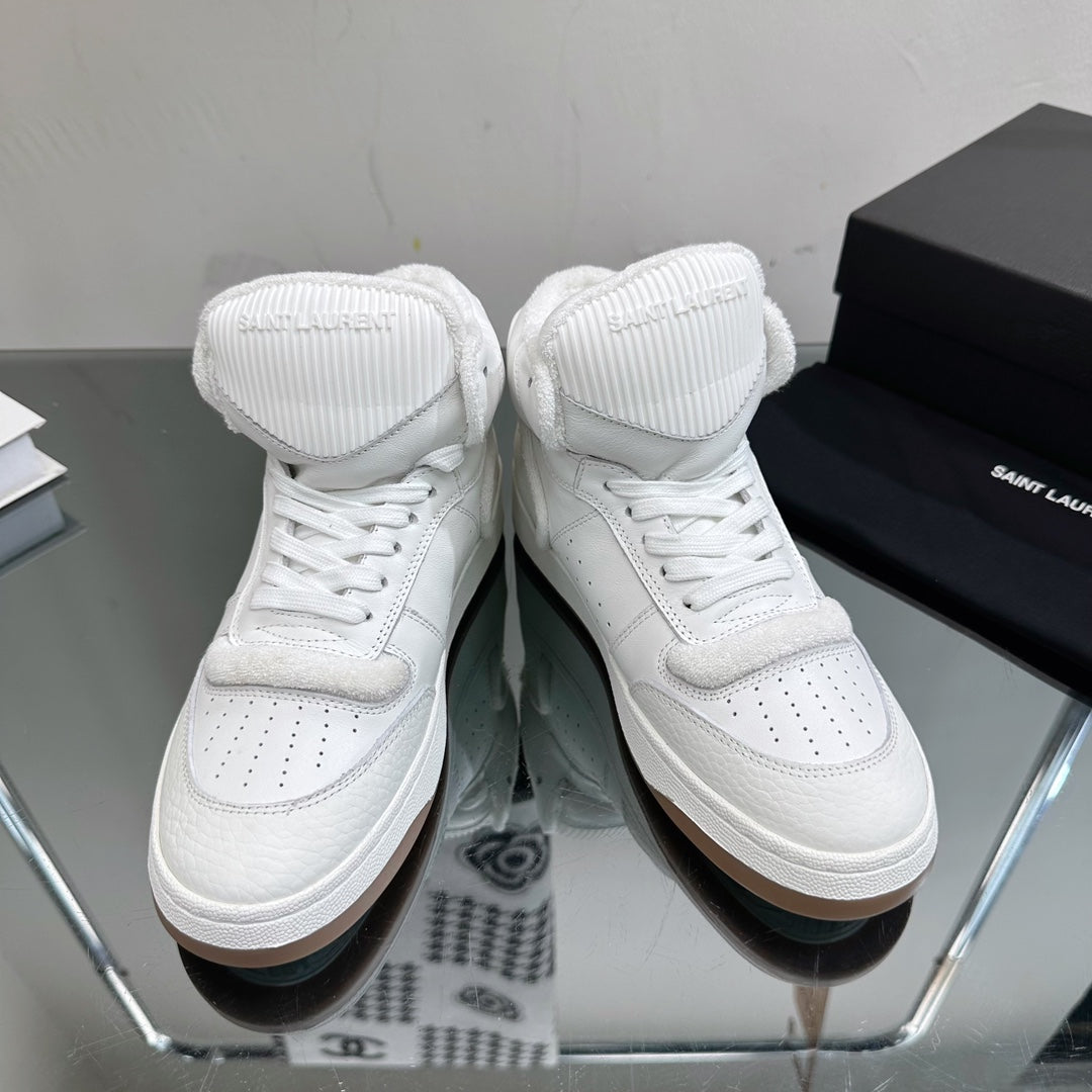 Saint Laurent SL SL/80 MID-TOP SNEAKER WHITE CALFSKIN