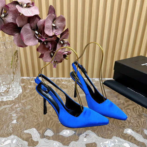 Saint Laurent SL DUNE SLINGBACK PUMPS COBALT SATIN