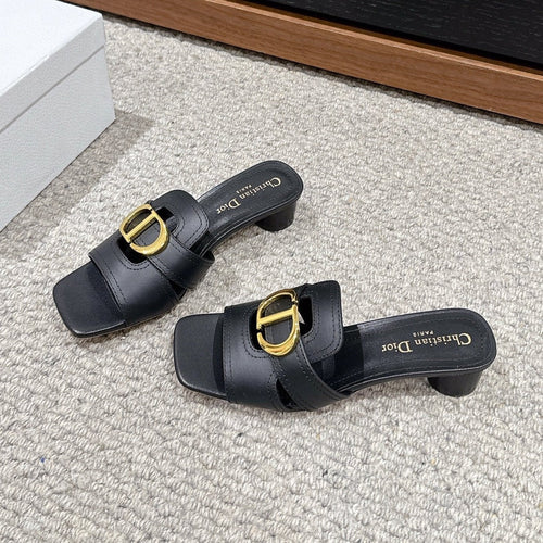 DIOR sandal mule 30 montaigne 35cm black calfskin