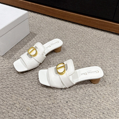 DIOR sandal mule 30 montaigne 35cm white calfskin