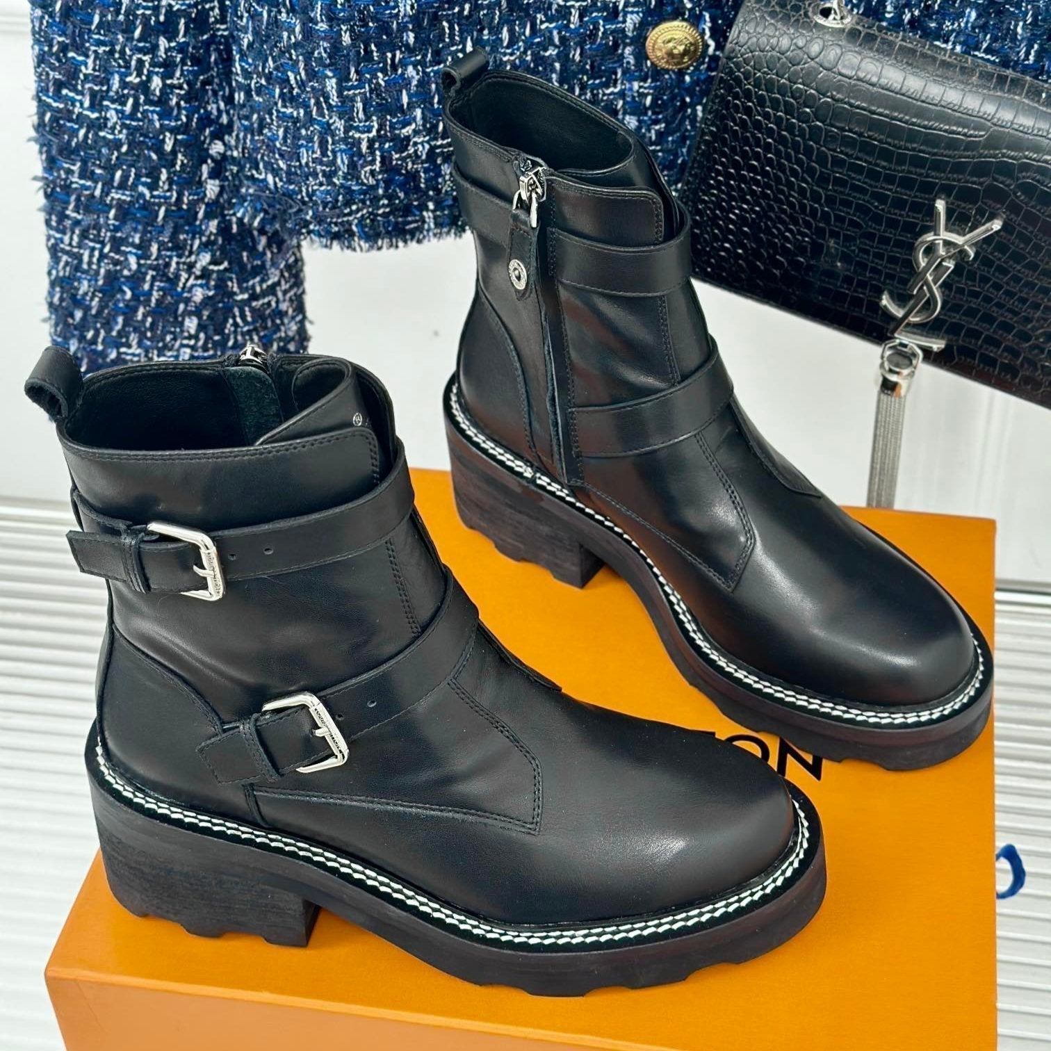 Louis Vuitton Beaubourg Ankle Boot 30mm Black Calfskin