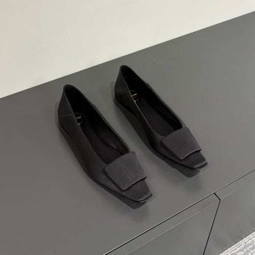 Saint Laurent POPPY BALLET FLATS IN BLACK SILK